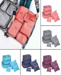 Kits de higiene pessoal 6pcs Bolsas de viagem à prova d'água Bolsa de bagagem de bagagem Bolsa de embalagem Bag8852936