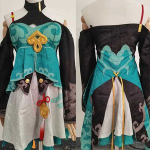 Anime Costumes Textured Fabric Qingque Cosplay Come Anime Cosplay Honkai Star Rail Qing Que Game Suit Kostm Outfits Wig for Comic Con Y240422