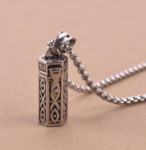 Titanium Vintage Ash Box Pendant Jewelry Pet Urn Cremation Memorial Keepsake Openable Put In Ashes Holder Capsule Chain Necklace8964041