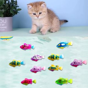 ペットの猫のおもちゃが輝く電気のためのインタラクティブな水泳ロボット魚を導いてペットハンターの本能を刺激する240410