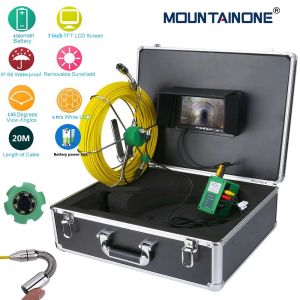 Cameras Sewer Pipe Inspection Camera with 7"LCD 1000 TVL Camera IP68 Waterproof Video Endoscope Camera 23 MM 6W LED Lights