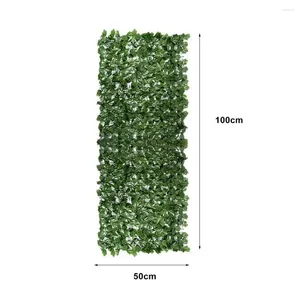 Decorative Flowers Pretty Watering Free Cuttable No-trimming Wall Panels Grass Backdrop Artificial Leaf Fence Flexible