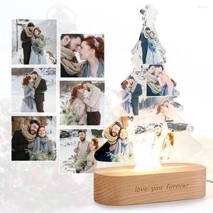 Night Lights Personalized 6pcs POS LED Light Christmas Tree Christmas Picture personalizzato Lampada per tablet USB per regali amanti dell'anniversario