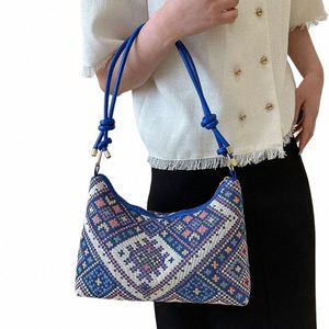 fi Shop Bag Soft Bohemian Style Underarm Bag Girl High-quality Large Bag Ethnic for Women Vacati Travel 15f3#