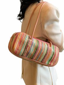 summer Trend Large Capacity Straw Bags for Women 2024 New Short Trip Shoulder Armpit Bag Lady Casual Shop Handbags W1hz#