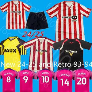 SUNDERLAND 24 25 Roberts Home Away Doccer koszulki Gooch Stewart Simms Amad Clarke Dajaku Embleton Evans O'Nien 2024 25 koszulka piłkarska Pritchard 1994 1993 Yellow 93 94