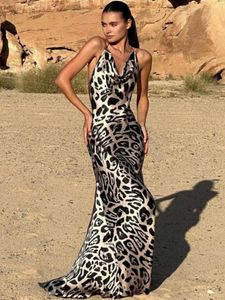 Casual Dresses Internet Celebrity Ins Tall Leopard Print Suspender Dress