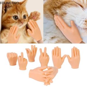 おもちゃ猫インタラクティブな面白いジェスチャーおもちゃミニマルチスタイルからからかう猫プラスチックフィンガー人間の偽手袋
