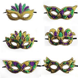 Party Supplies Fashion Luxury Venetian Masquerade Mask Women Girls Sexy Eye For Fancy Dress Christmas Halloween Sequin