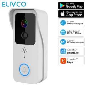 Controle Tuya Video Doorbell 5g/2,4 GHz Dual Wi -Fi Outdoor Wireless Door Sino 1080p Impermeável IP54 Câmera de telefone da porta de porta IP54 IP54