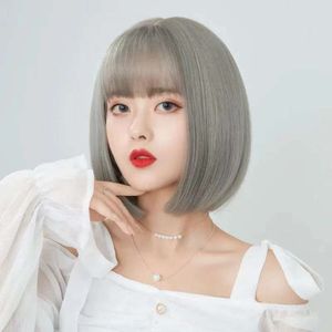 Wig Women's Wave Head Short Hair Style Natural Aging Round Face Facial Repair Simulation Hair Silk Wig Full Head Set