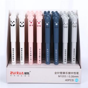 Pens 2080pcs/set kawaii orso gatto topo cancellabile gel per gel per le forniture per uffici regalo di cartoleria 0,35 mm inchiostro nero blu penna kawaii kawaii