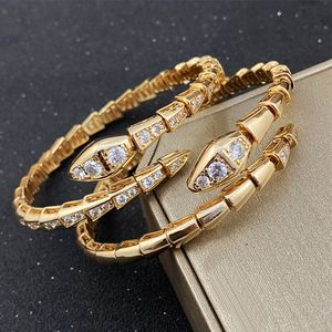 Luxury Designer Gold Snake Bracelet Women Men Stainless Steel Diamond Sky Star Bracelet Couple Fashion Snake Bone Bracelet Gift Jewelry gift Accessories Wholesale