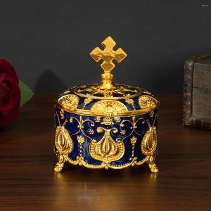 Bottles European Style Jewelry Box With Cross Rose Flower Light Luxury Creative Small Color Hand-painted Wedding Dec