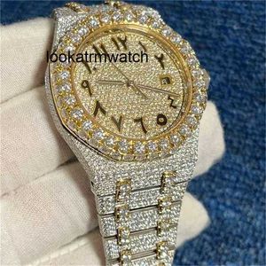 Luxury Watch Top Mens Gold Silver Quality Tone Moissanite Stones Diamonds Watch Test Mechanical Movement