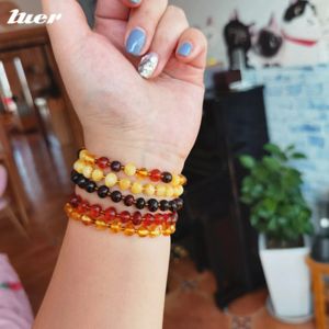 Armbänder luer 100% natürliche echte baltische Bernstein -Zahnen Armband für Baby/Erwachsene Bernstein Armbänder beste natürliche Schmuckgeschenke für Frauen