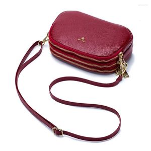 Umhängetaschen Frau echte Leder -Cross -Body -Tasche Clutch Modetrend Frauen Handtasche Messenger Dual -Gebrauch Freizeit