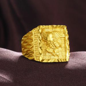 Ringe Real 100% reiner 14k Goldfarbe Eagle Ring für Männer Bruder ordnungsgemäß