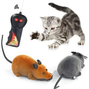 Toys Wireless Remote Control Mouse Toy Electronic Motion/Moving Squeaky Emulation Mouse For Cat Dog Scary Pet Supplies Trick Toys