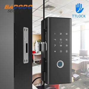 Kontroll TTLOCK -app Remote Control Smart FingerPrint Lock Support IC Card Lösenord för ramlöst ram Glas Tryck Skjutdörr