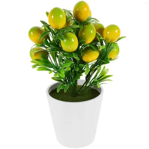 Flores decorativas imitando galhos artificiais com maconha de decors de frutas falsas Simulação de comprimido Bonsai Ornament Green Plants