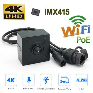 Cameras 4K 8MP Wifi PoE StarlightIMX415 Pin Hole Cube Square Mini IP Camera Korean Lens for Indoor Covert Forensics Industry Use