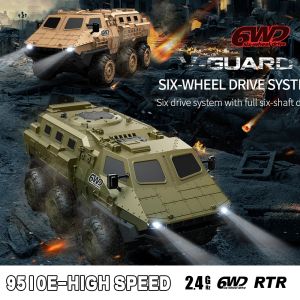 Bil Ny 1:16 6WD Armored RC Car Simulation Military Transport Truck 360 ° Stunt Höghastighetsklättring 2.4G Fjärrkontroll Modell Boy Toy