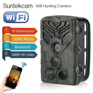 Cameras Trail Camera WiFi App Bluetooth Control Jagdkameras WiFi830 Live Show Wild 24MP 1296p Nachtsicht Wildtiere Fotofallen