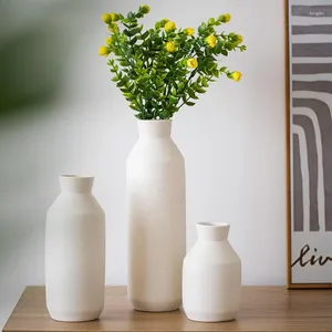 Vases Ceramic Vase Set Three-piece Simple Flower Arranger Nordic Home Decoration Accessories Room Aesthetics