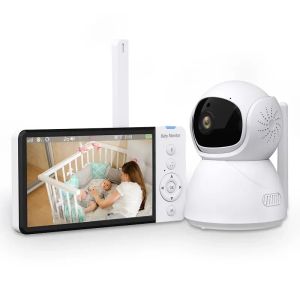 Câmera de 5,0 polegadas de vídeo sem fio Monitor de bebê 5000mAh Screen IPS com Nanny PTZ Câmera 2way Audio Vox Lullaby Recorder