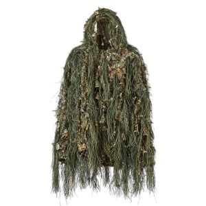 Sets Ghillie Suit Hunting Woodland 3D Bionic Leaf Disguise Uniform Cs Camouflage Suits Set Jungle Train Hunting Clothe