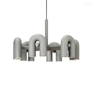 Chandeliers Nordic Creative Macaron Living Room Office Bar Home Decor U Shape Led Pendant Lamps Indoor Lighting Fixture