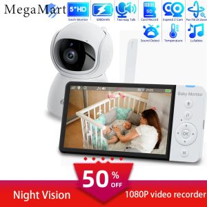 Мониторы 5.0inch Baby Monitor Baby Camera Camera Camera Camera For Kids IPS Экран IPS с камерой PTZ 2WAY Audio Lullaby SD Card Card