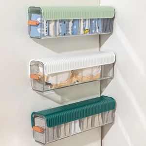 Armazenamento 1pc 3in1 Organizador de caixa de armazenamento de roupas íntimas montadas na parede multifuncional para meias de sutiã Ties Storage Box Bedroom Storage Organizador