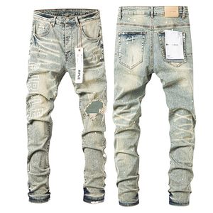 Purple Brand Jeans American High Street Jeans Hole Purple Ruin Robin Religion Pants Paint wyżej opracuj 354612135