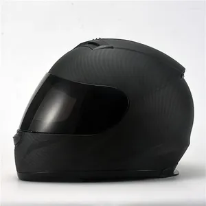 Motorcycle Helmets Carbon Fiber Modular Full Face Helmet Color Visor Sun Shield MaBlack; Size L (22.4-22.8 Inch)