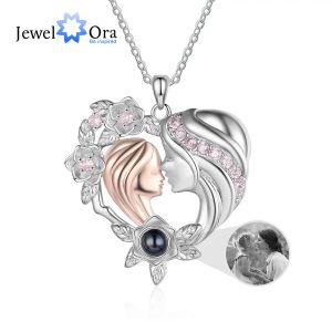 Collane per la festa della mamma personalizzata Mamma e figlia Proiezione Foto Collana Love Heart Pendants Regali per le donne Nonna Memorial