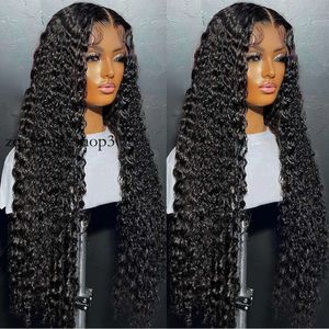 30 40 polegadas de onda profunda 13x4 Peruca de renda transparente Cabelo humano Brasileiro Curly 13x6 HD Lace Frontal Wigs for Women 180% 57