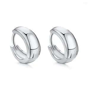 Stud Earrings Fashionable 925 Silver Ear Studs Women's Simple And Retro Plain Ring Thick Metal