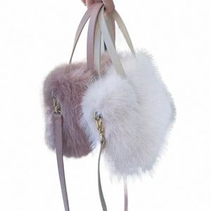 Miyagawa 2023 Autumn/Winter New Fury Bag Imitati Fox Hair Crossbody Shoulder Strap Fi Tote Korean Basket Handbag V0RZ#