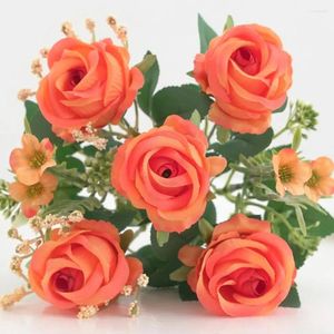 Decorative Flowers Artificial Rose Long-lasting Realistic Flower Decor For Wedding Party Detailed Fake Centerpiece Supplies Uv