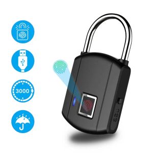 コントロールAnbiuxフィンガープリントロックスマートパドロックThumbprint Door PadlocksポータブルAntitheft指紋ロックバッグ引き出しスーツケースIP65の