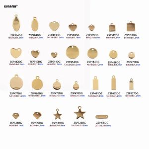 Jewelry Good polishing golden color Customized Laser engraving logo Tags Tstainless steel Labels jewelry Tab parts accessories