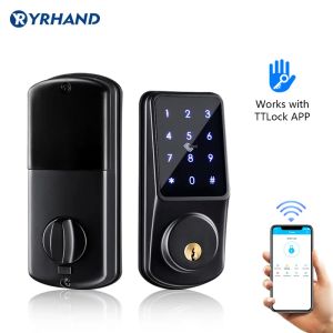 Kontroll Bluetooth Keyless Secure Keypad Remote Control Deadbolt Electronic Digital Smart Door Lock med TTlock App