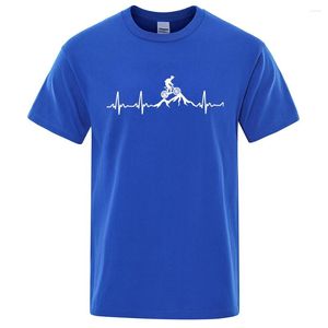 Мужские рубашки для горного велосипеда сердцебиение смешное грязь Мужская футболка хип -хоп повседневная рубашка летняя улица Негабаритный хлопок с коротким рукавом с коротким рукавом