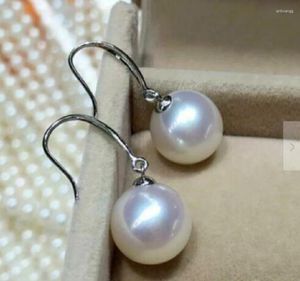 Stud Earrings 10-11mm South China Sea White Natural Pearl In 14K Gold