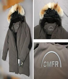 Настоящие фотографии показывают CMFR Man Man Down Jackets Gormley Parka с меховой капюшоном Швеции Snow Wintter9340269