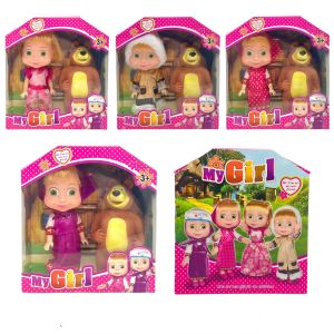 Dockor Ny 6.5 -tums 2: a generationen Martha och Bear Doll Masha Bear kan tala anime Figur Model Toy for Children's Birthday Present