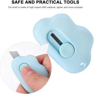 Blades 500pcs niedliche Cloud -Farbe Mini Tragbares Utility Messer Cutter Paper Papier Rasiermesser Klingen Büro Schreibwarenschneidung Studenten Kunstzubehör