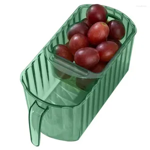 Förvaringsflaskor fruktbehållare med dräneringskorg hushållslitesistent leverantör för russin jordgubbar och